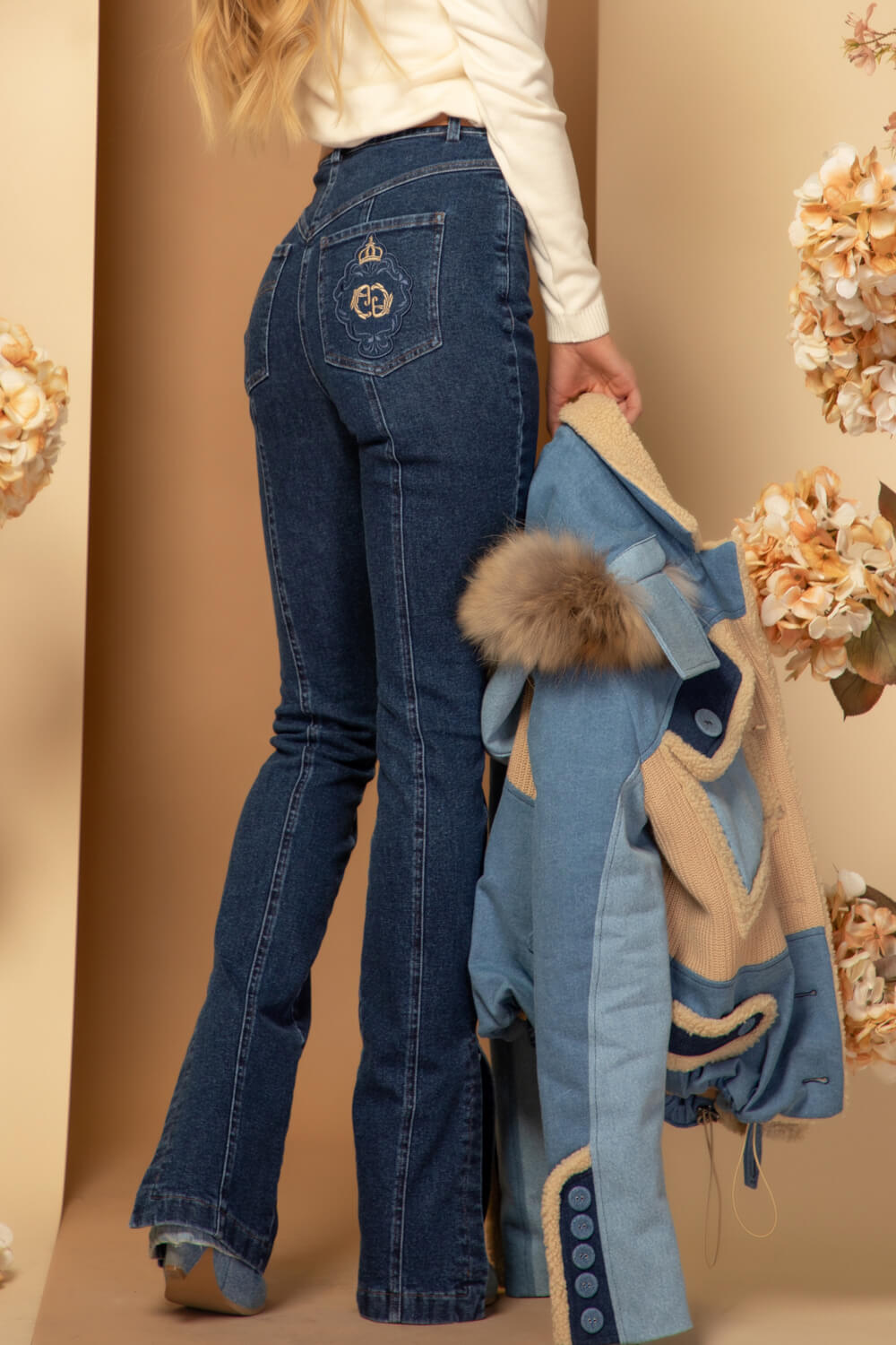 Luxury Classic Blugi Cu Fisură - Dark Blue - Imagine 16