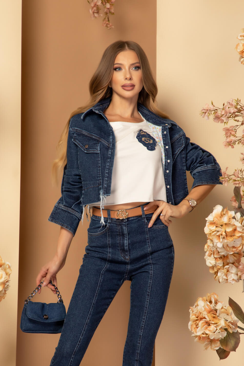 Luxury Classic Tricou Scurt din Bumbac - Ecru - Imagine 15