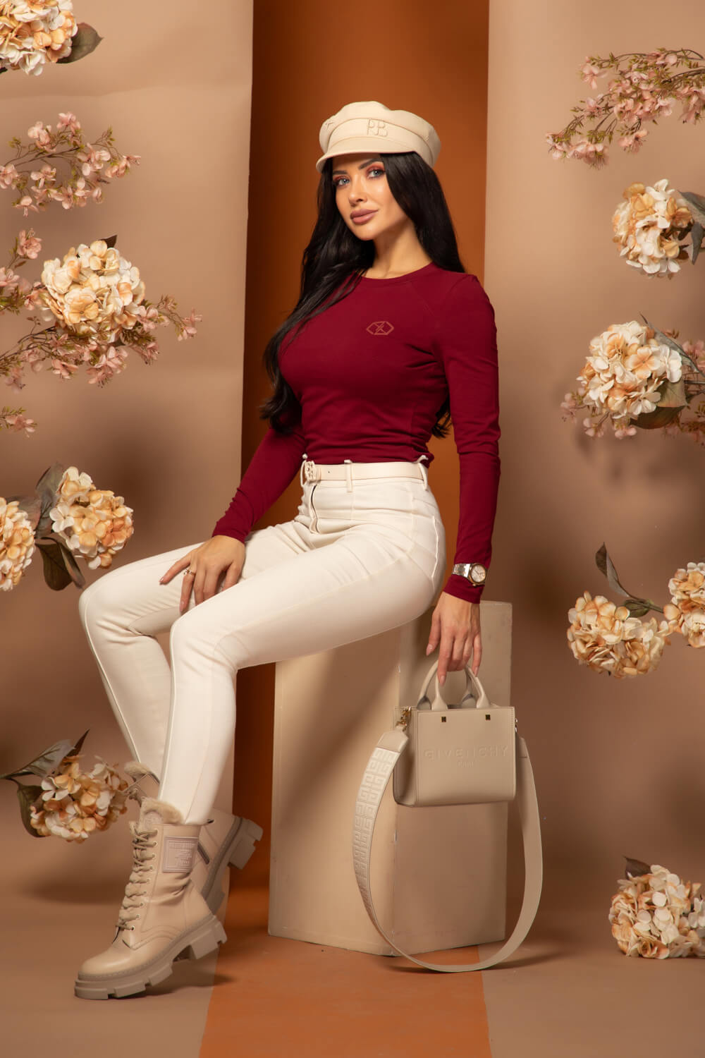 Flawless Flow Bluza cu Mâneci Lungi - Burgundy - Imagine 10