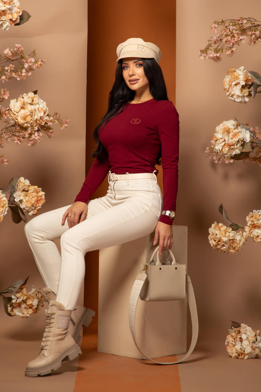 Flawless Flow Bluza cu Mâneci Lungi - Burgundy - Imagine 11