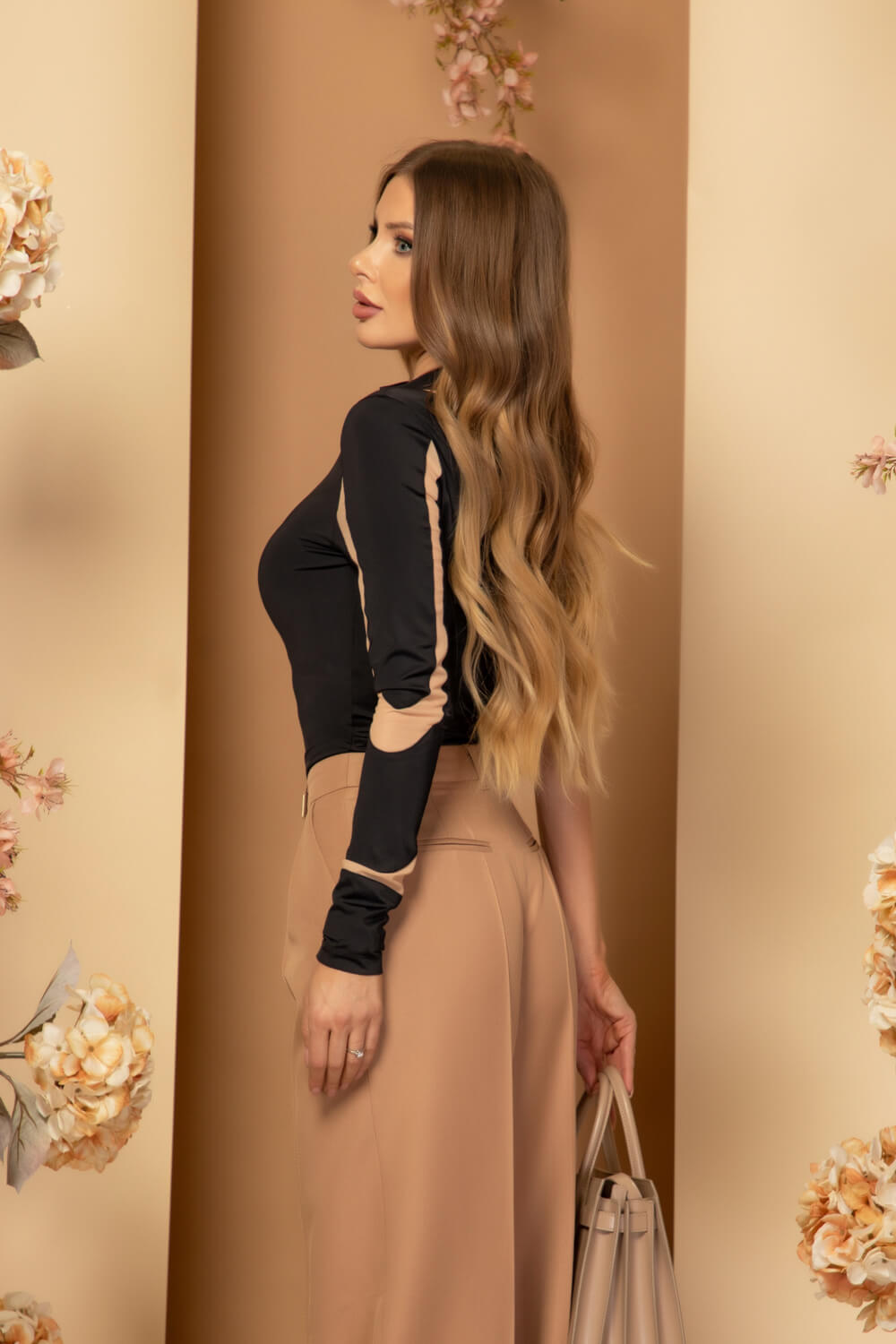 Style Seductress Bluza cu un Mâneca - Black - Imagine 10