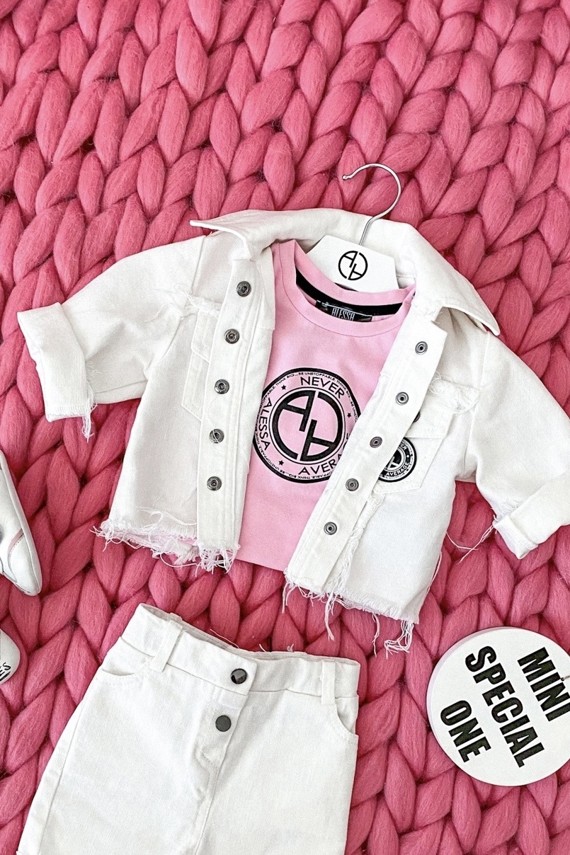 Feel This Moment mini Geacă din denim - ecru - Imagine 21