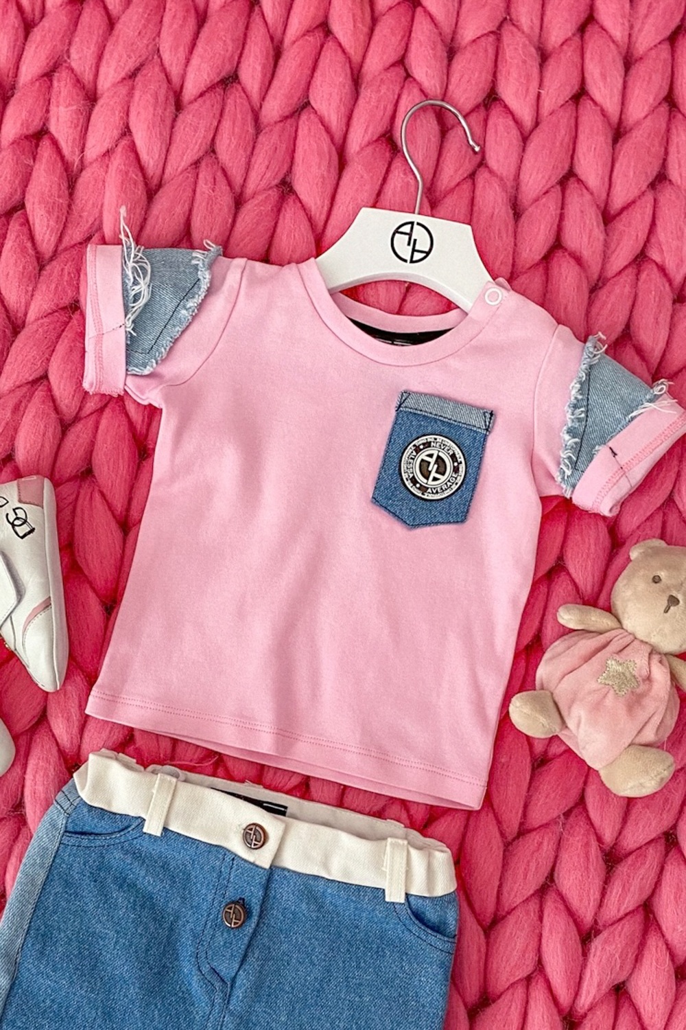 Alessa Mini Denim T-Shirt - Pink - Imagine 14