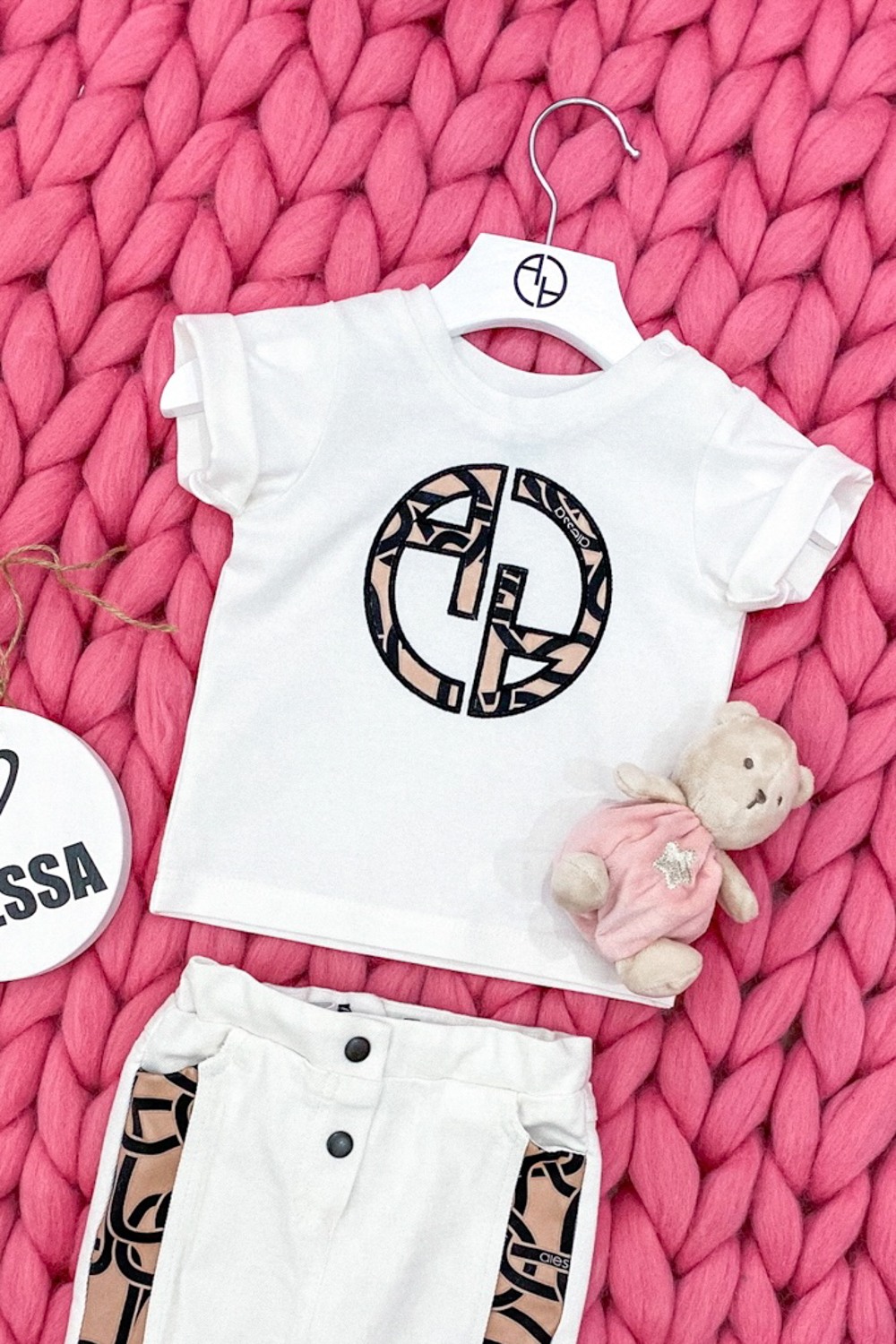 Alessa Luxury Logo mini T-Shirt - Ecru - Imagine 20