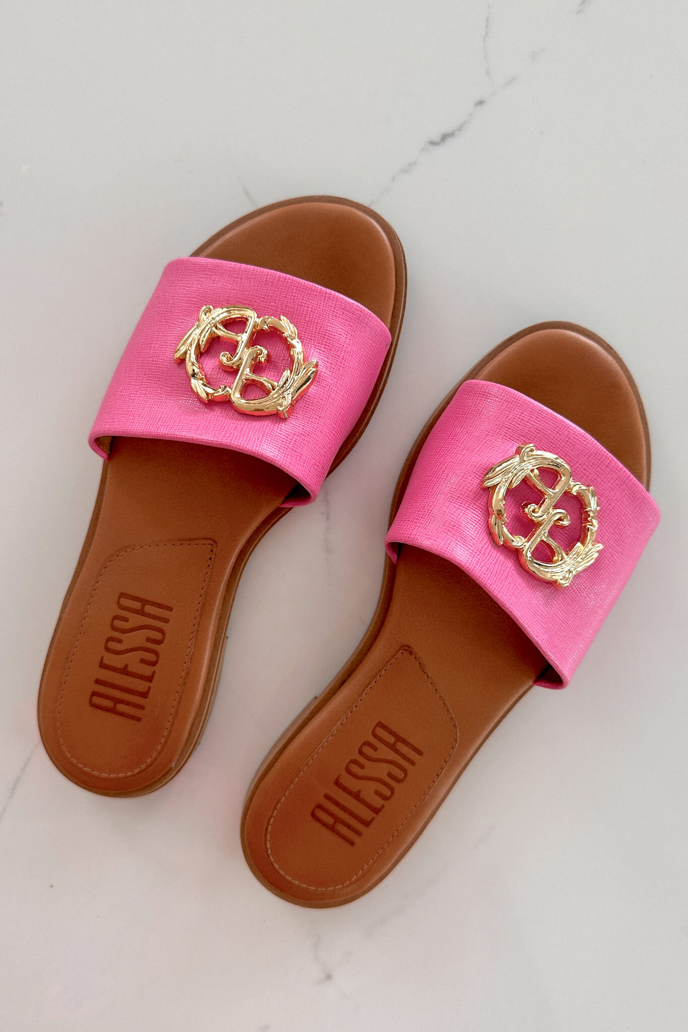Rococo Logo Papuci - Pink/Gold - Imagine 13