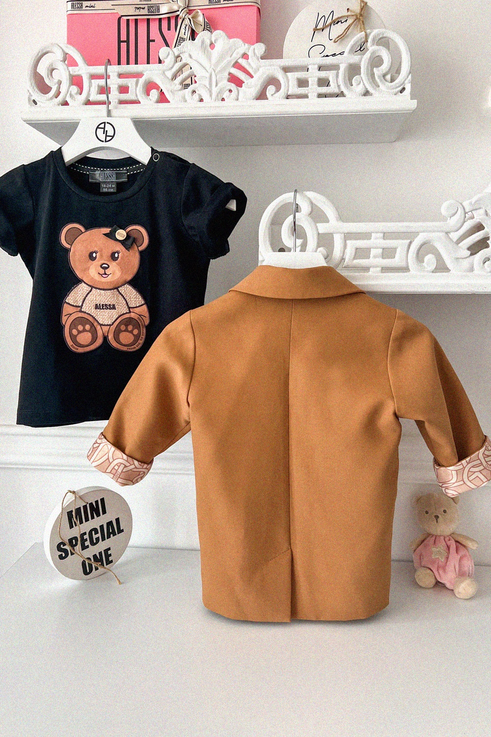 Alessa Bear Mini T-Shirt - Negru - Imagine 9
