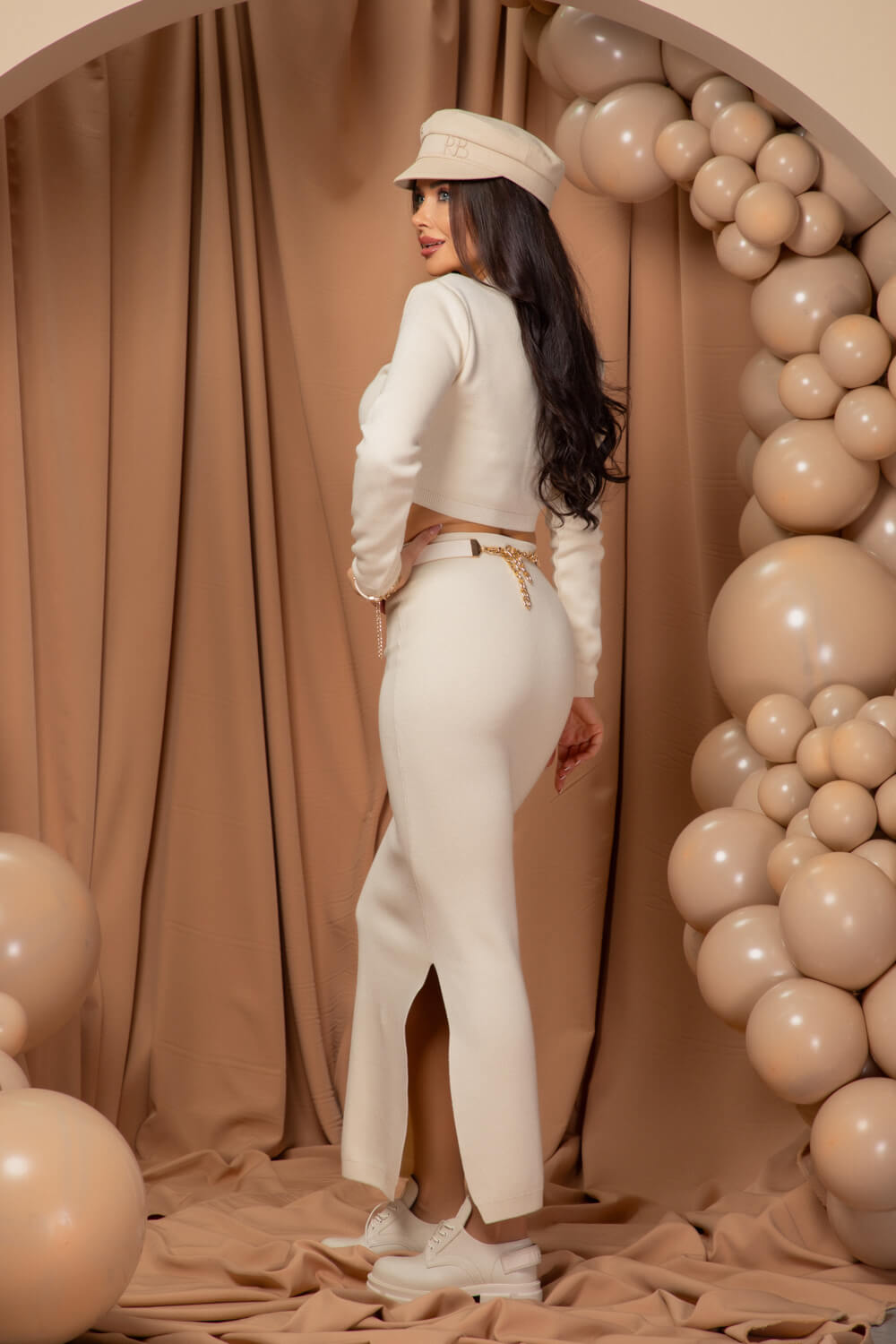 Elegance Embrace Fustă țesută - Cream - Imagine 17