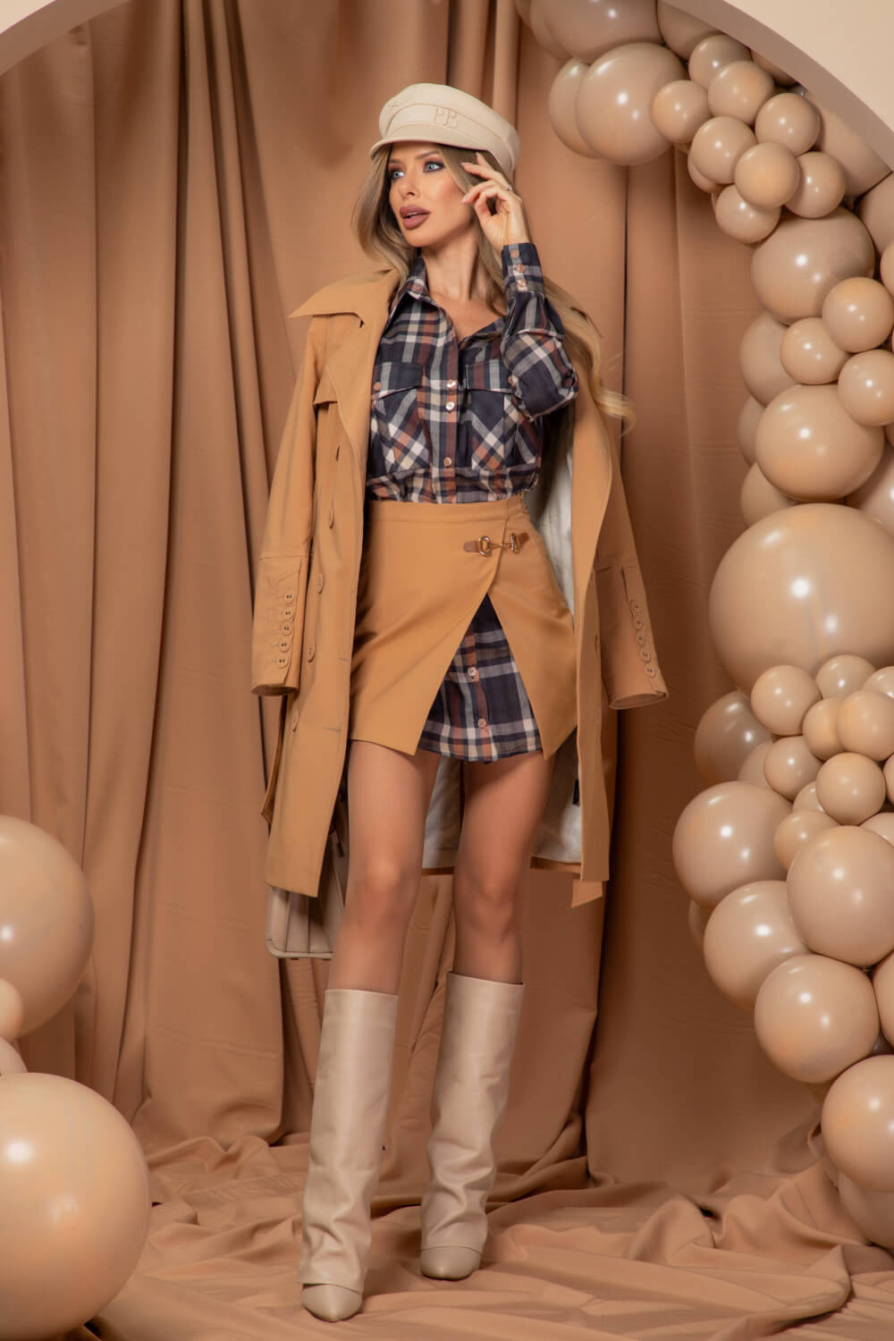 Pulse Pleat Fustă-Accesoriu - Brown - Imagine 36