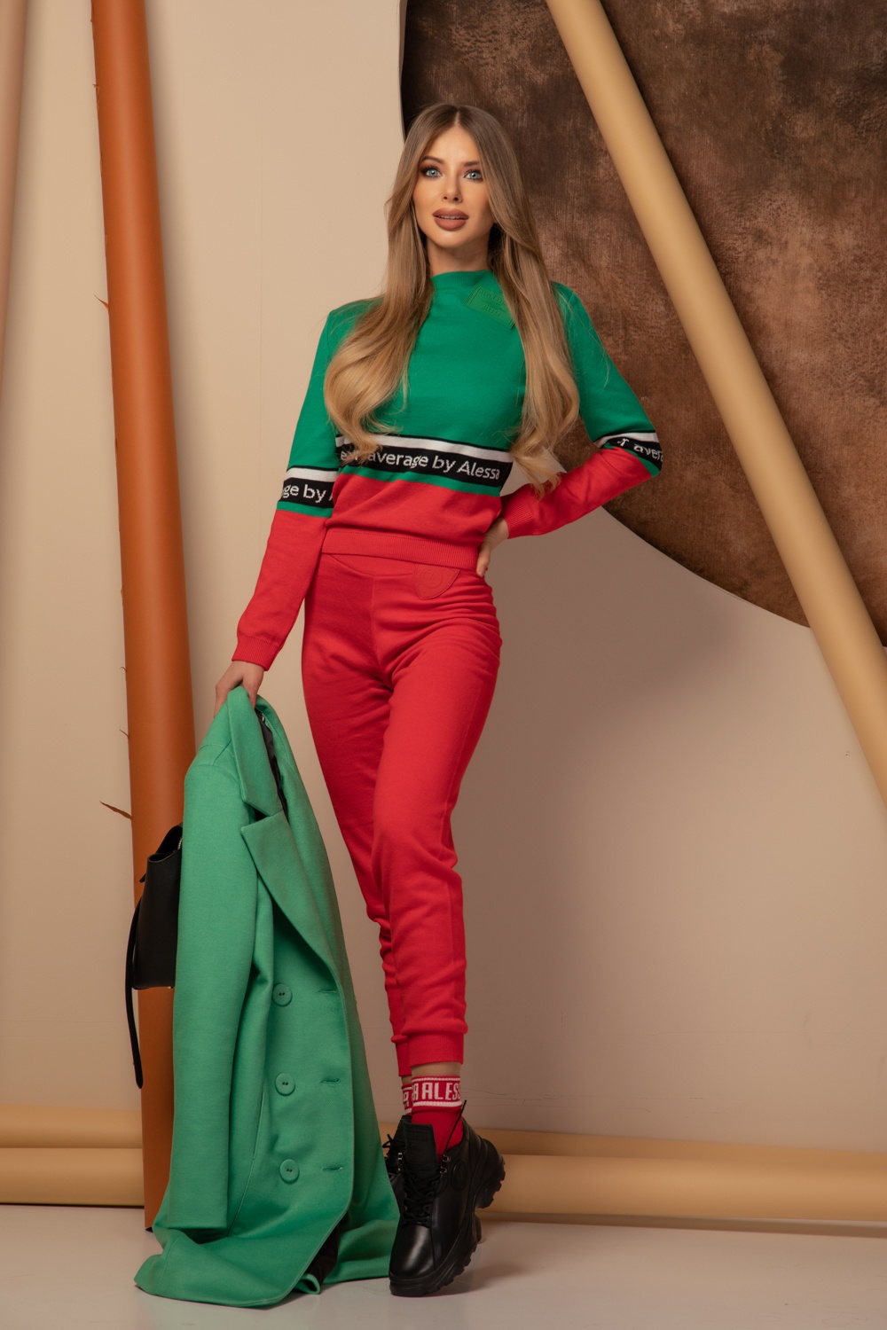 Heaven-like Pantaloni Tricotate - Red - Imagine 10