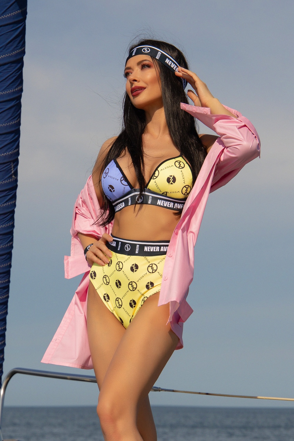 She Baller Costum de baie Bikini cu talie înaltă - yellow - Imagine 12