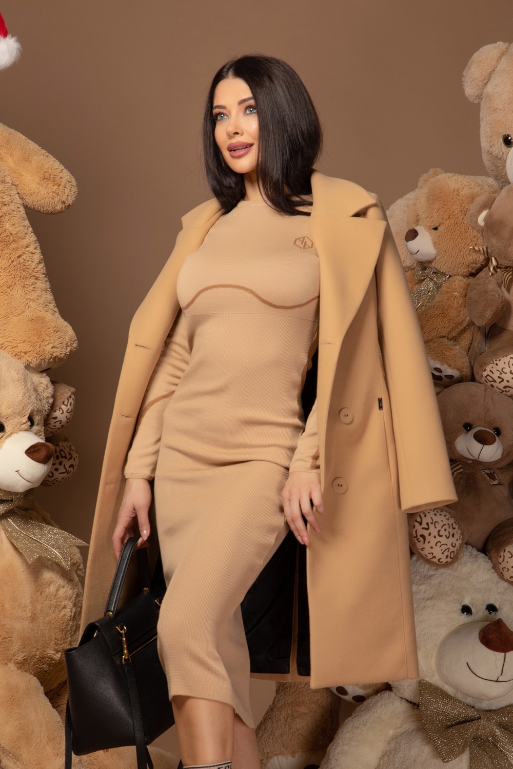 Pull Me Closer Midi Rochie din tricot - Nude - Imagine 21