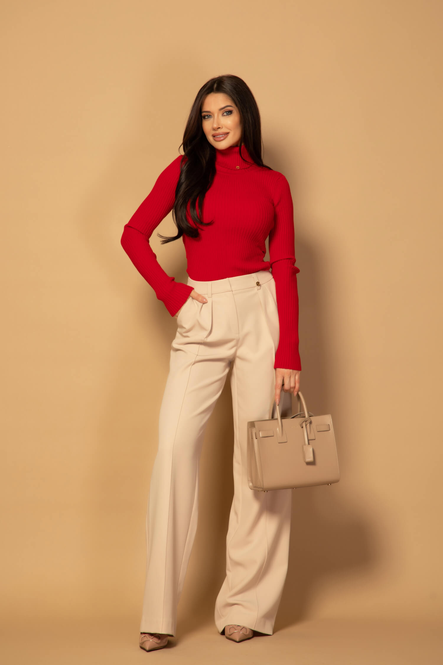 Warm Welcome Pulover Din Tricotaj Luxos - Red - Imagine 9