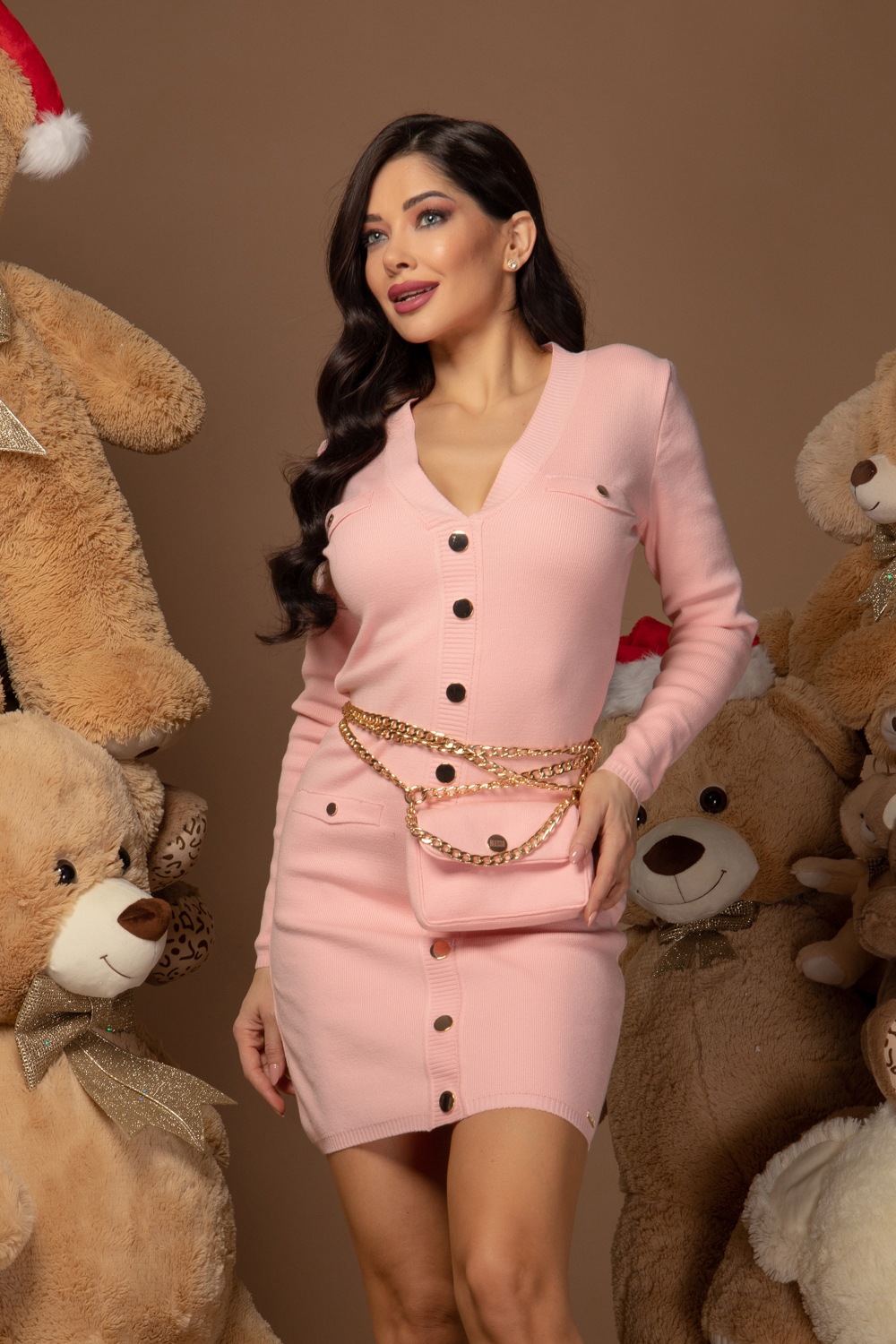 DM Me Later Rochie din tricot - Roz - Imagine 12