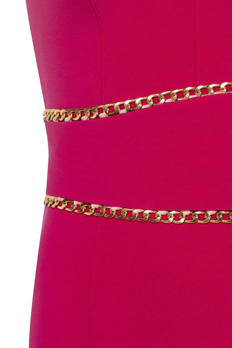 Red Rooms & Tie-Ups Bodycon Rochie cu curea detasabila - Fuchsia - Imagine 19