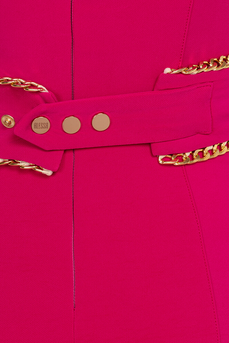 Red Rooms & Tie-Ups Bodycon Rochie cu curea detasabila - Fuchsia - Imagine 21