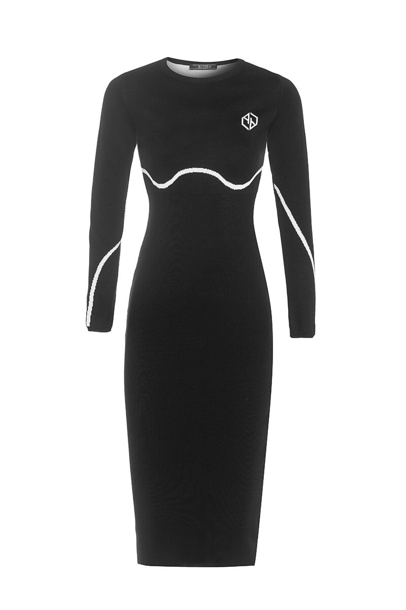 Pull Me Closer Midi Rochie Din Tricotaj - Black - Imagine 16