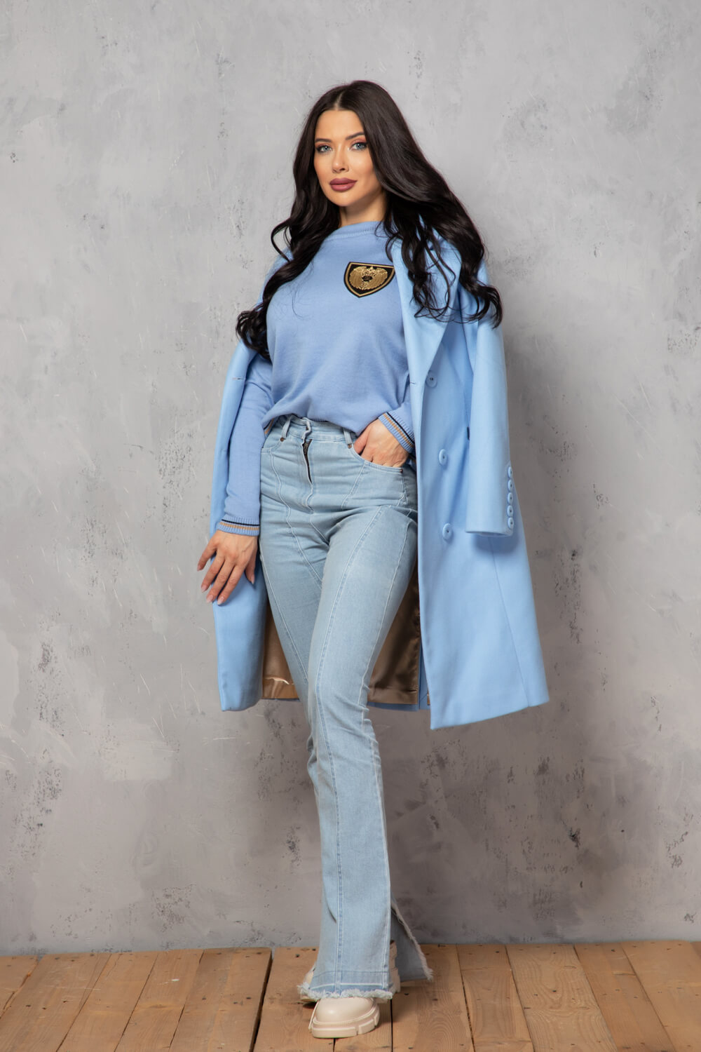 Elite Embrace Pulover Tricotat - Blue - Imagine 15
