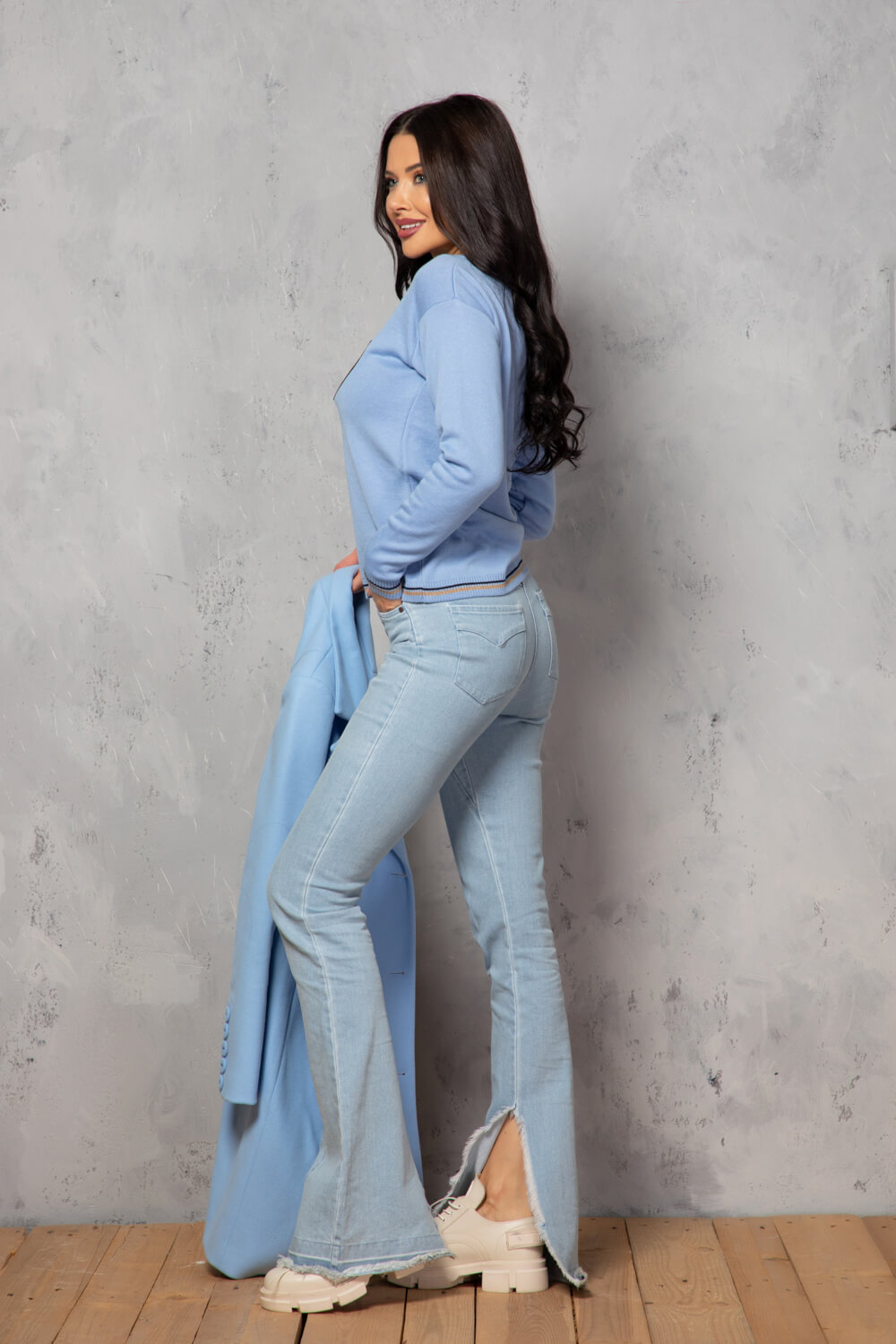 Elite Embrace Pulover Tricotat - Blue - Imagine 13