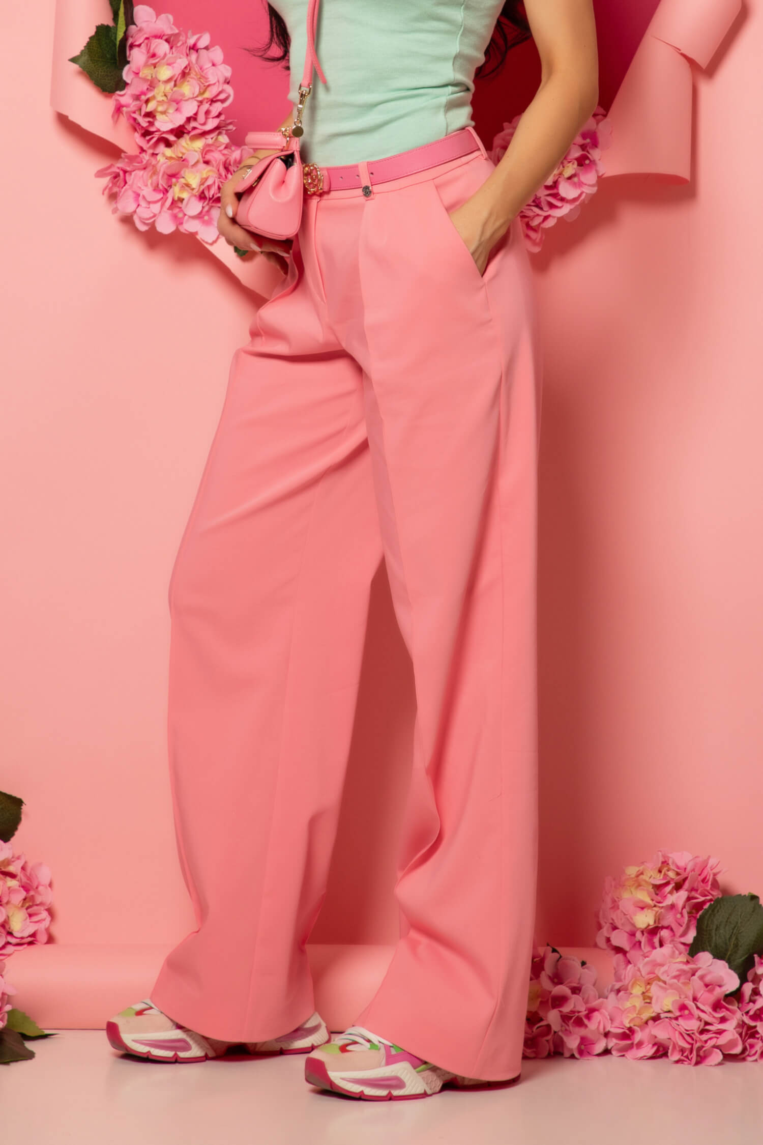 Oversized Nonchalance Pantaloni - Pink - Imagine 13