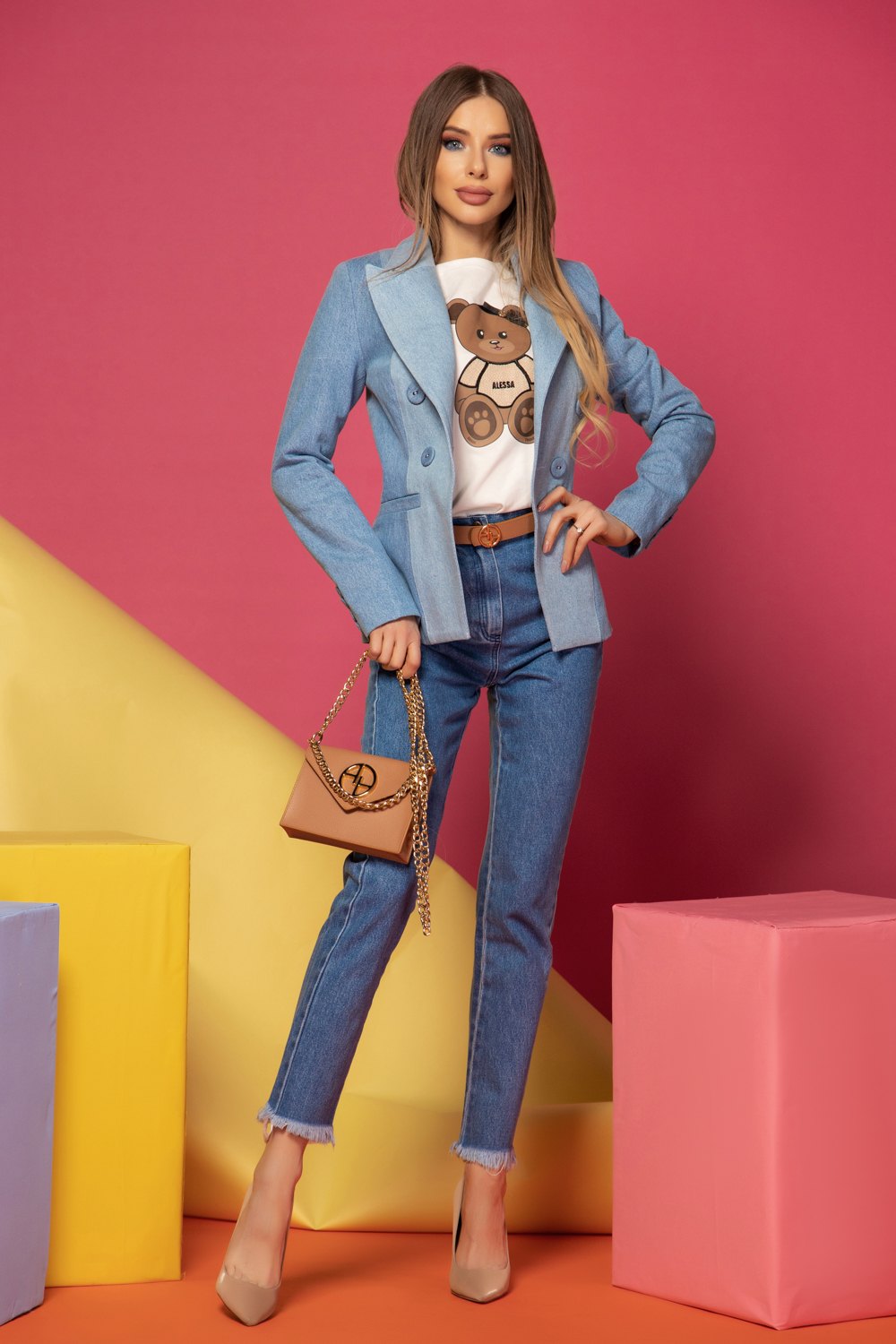 Take the Chance Denim Blazer - Imagine 25