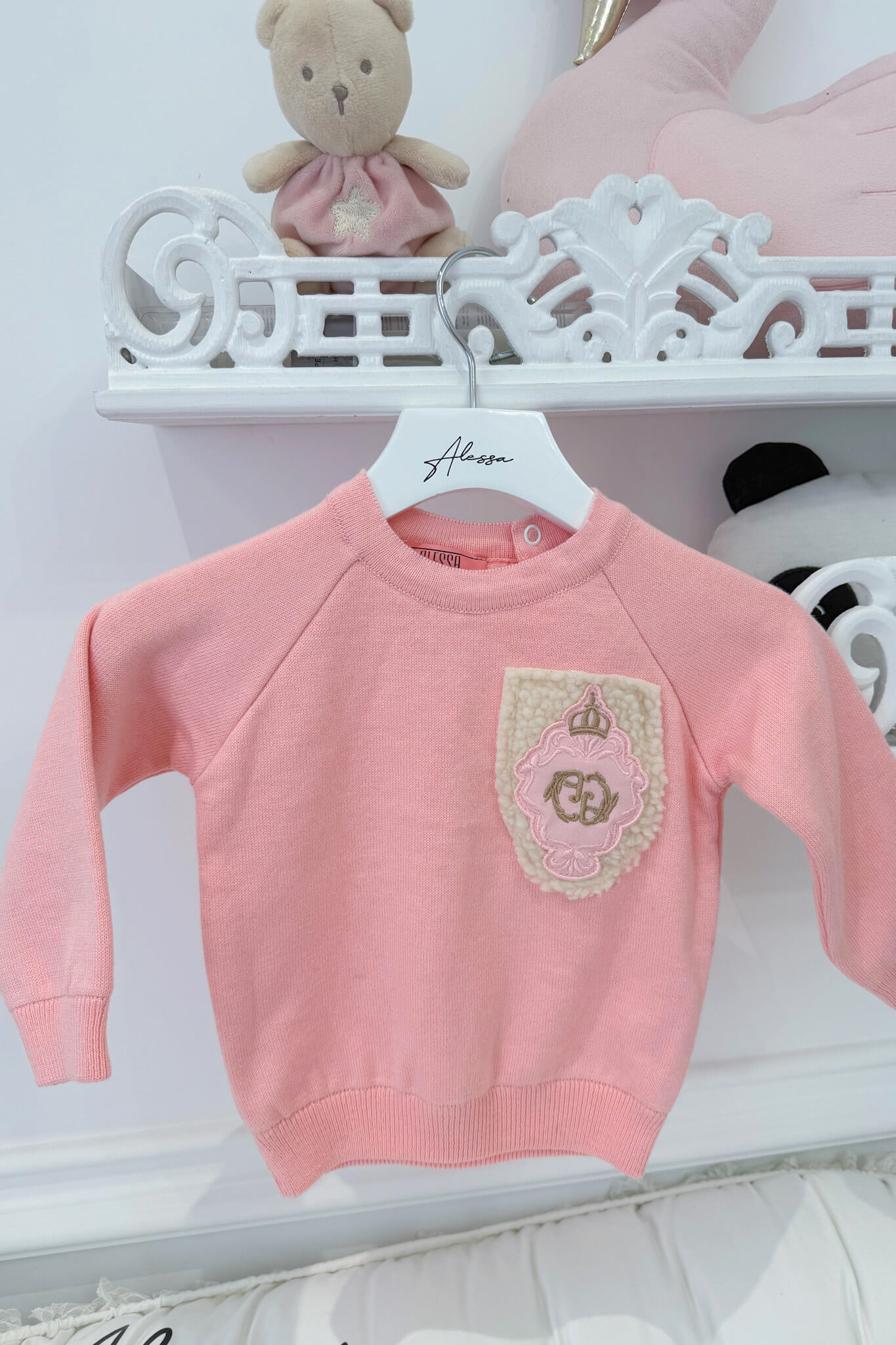 Luxury Classic Mini Pulover Tricotat - Pink - Imagine 12