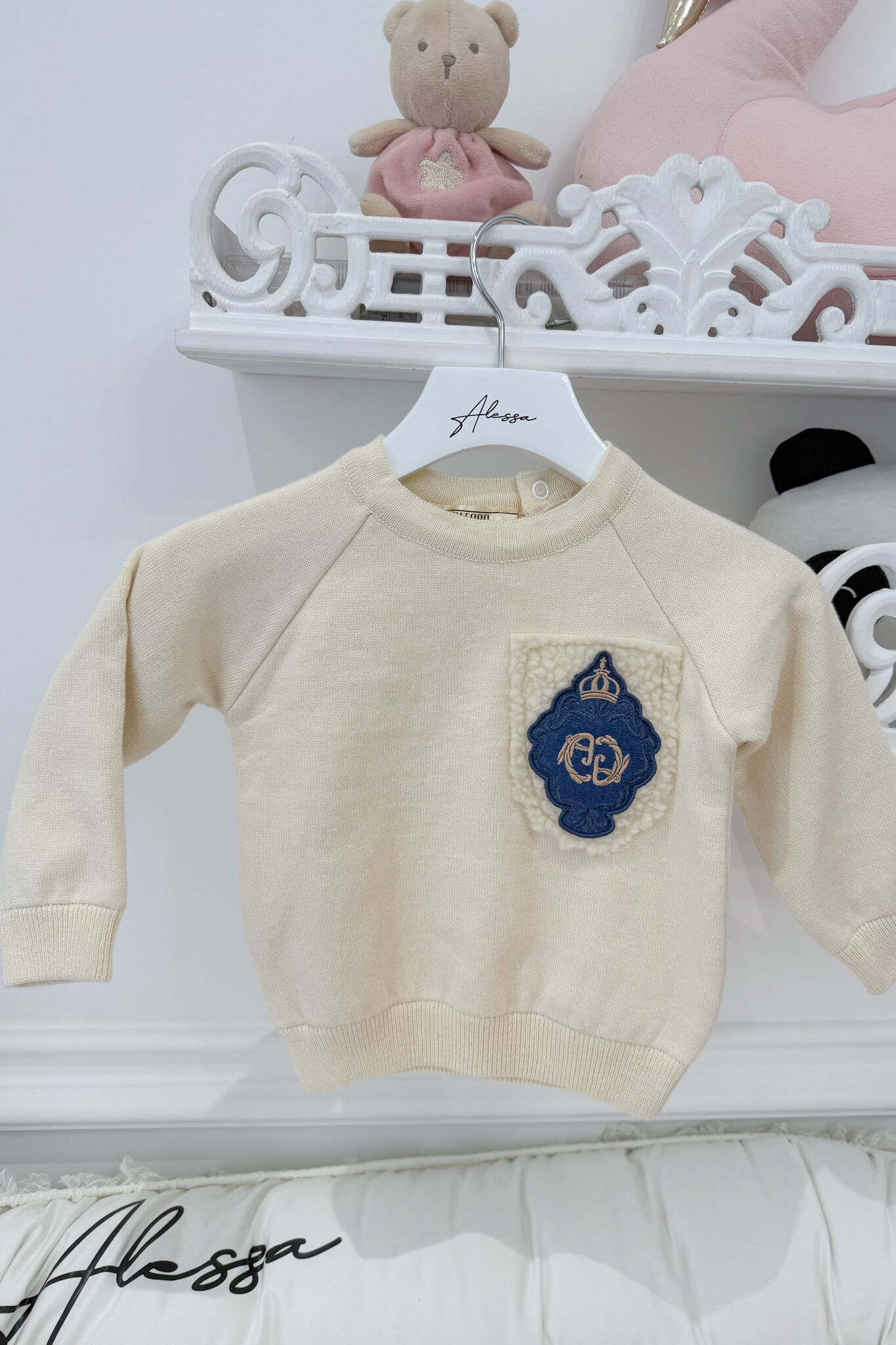 Luxury Classic Mini Pulover Din Tricot - Cream - Imagine 9