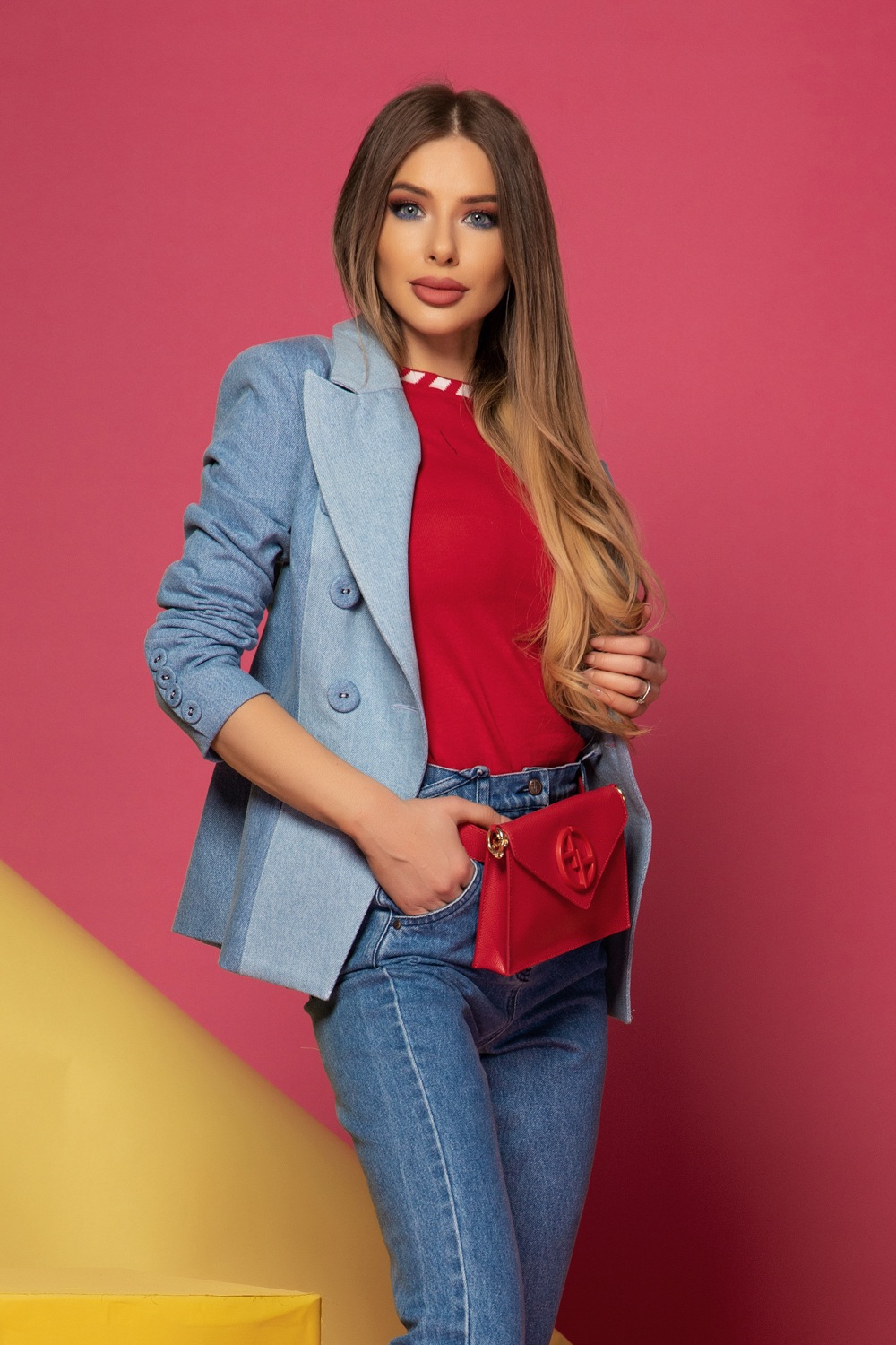 Take the Chance Denim Blazer - Imagine 21