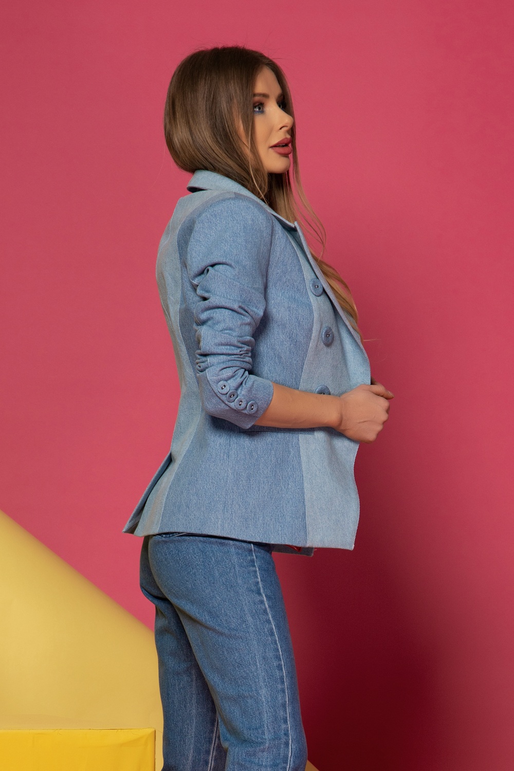 Take the Chance Denim Blazer - Imagine 26
