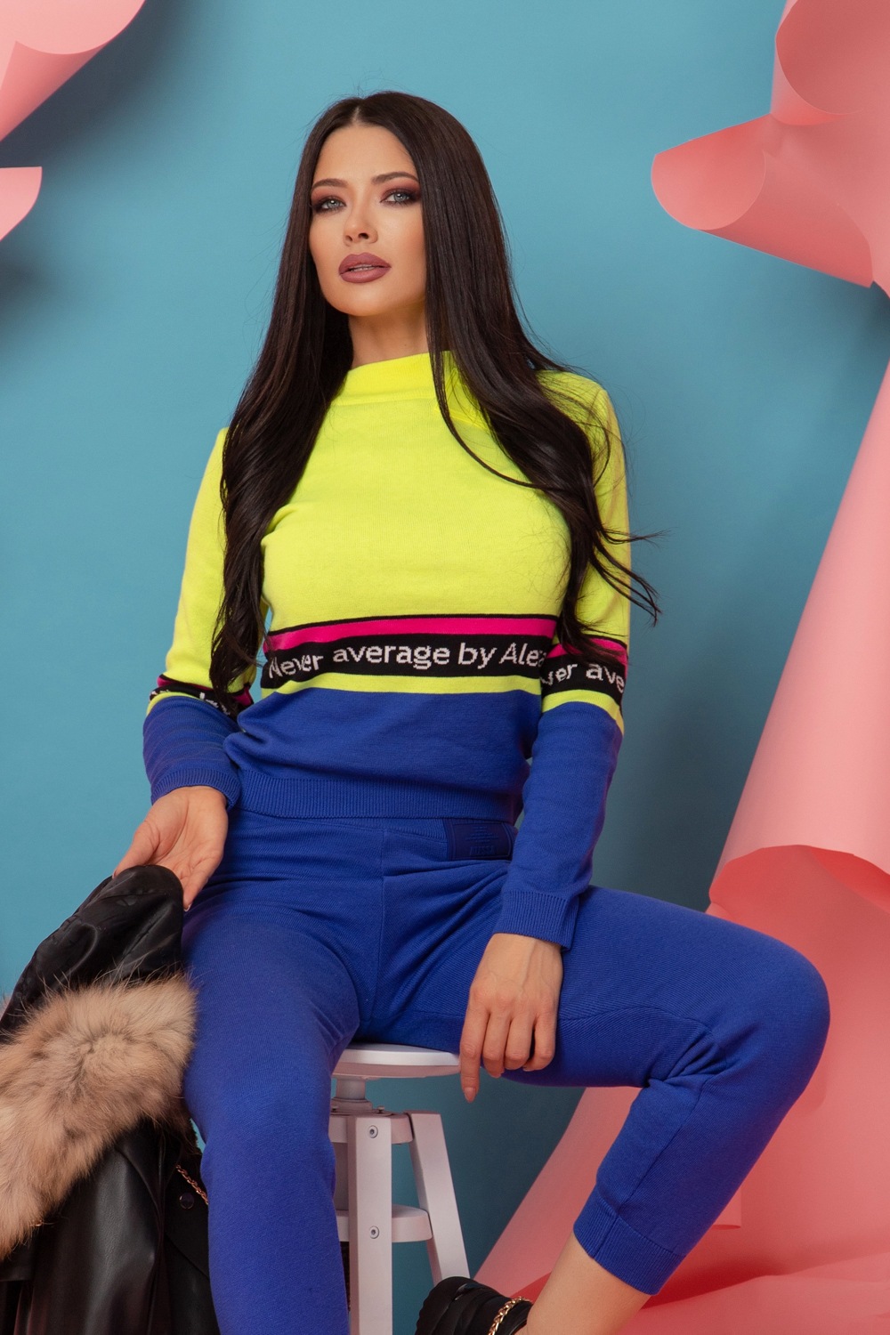 Heaven-like Pulover din Tricot - Galben Neon - Imagine 8