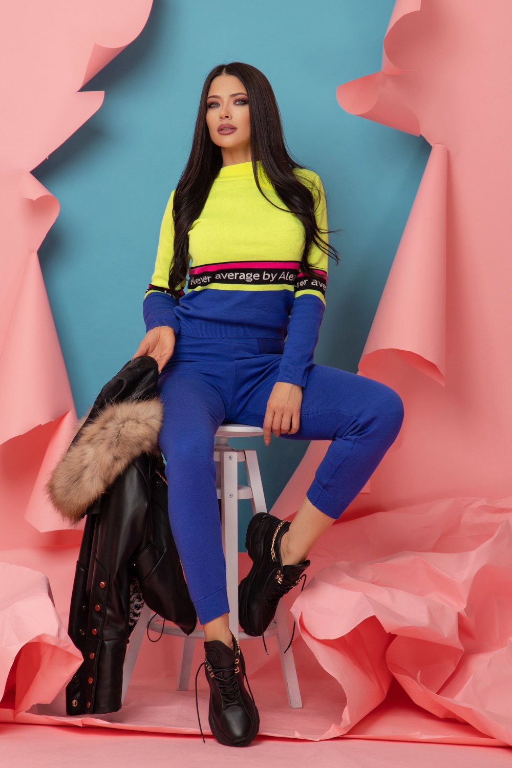 Heaven-like Pulover din Tricot - Galben Neon - Imagine 7