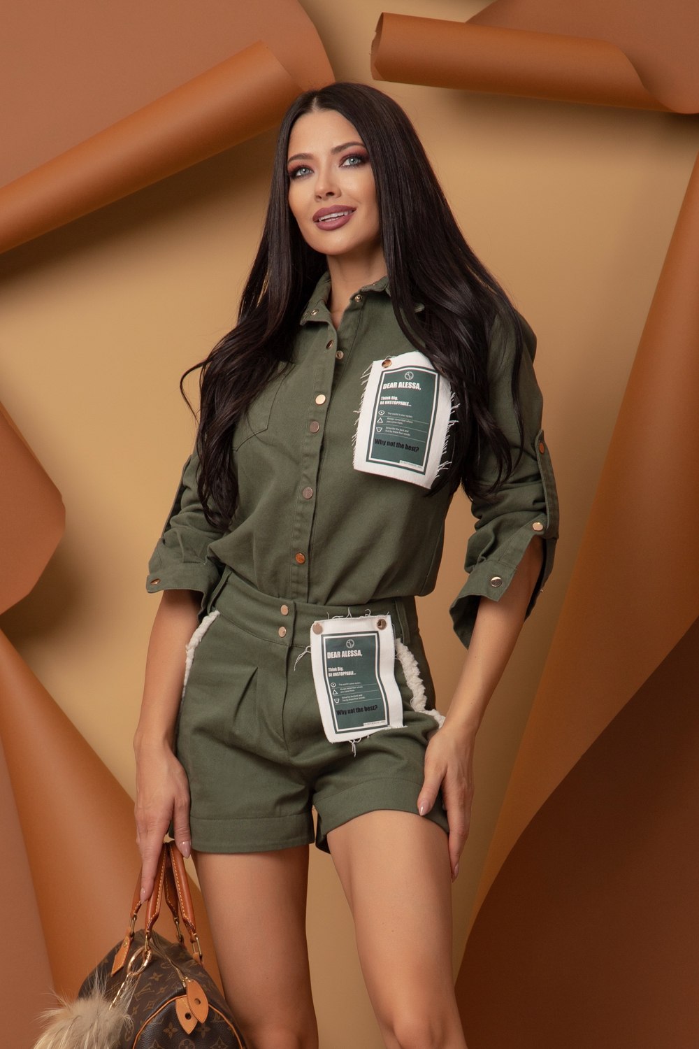 Vacation On My Mind Pantaloni Scurți - Military - Imagine 16