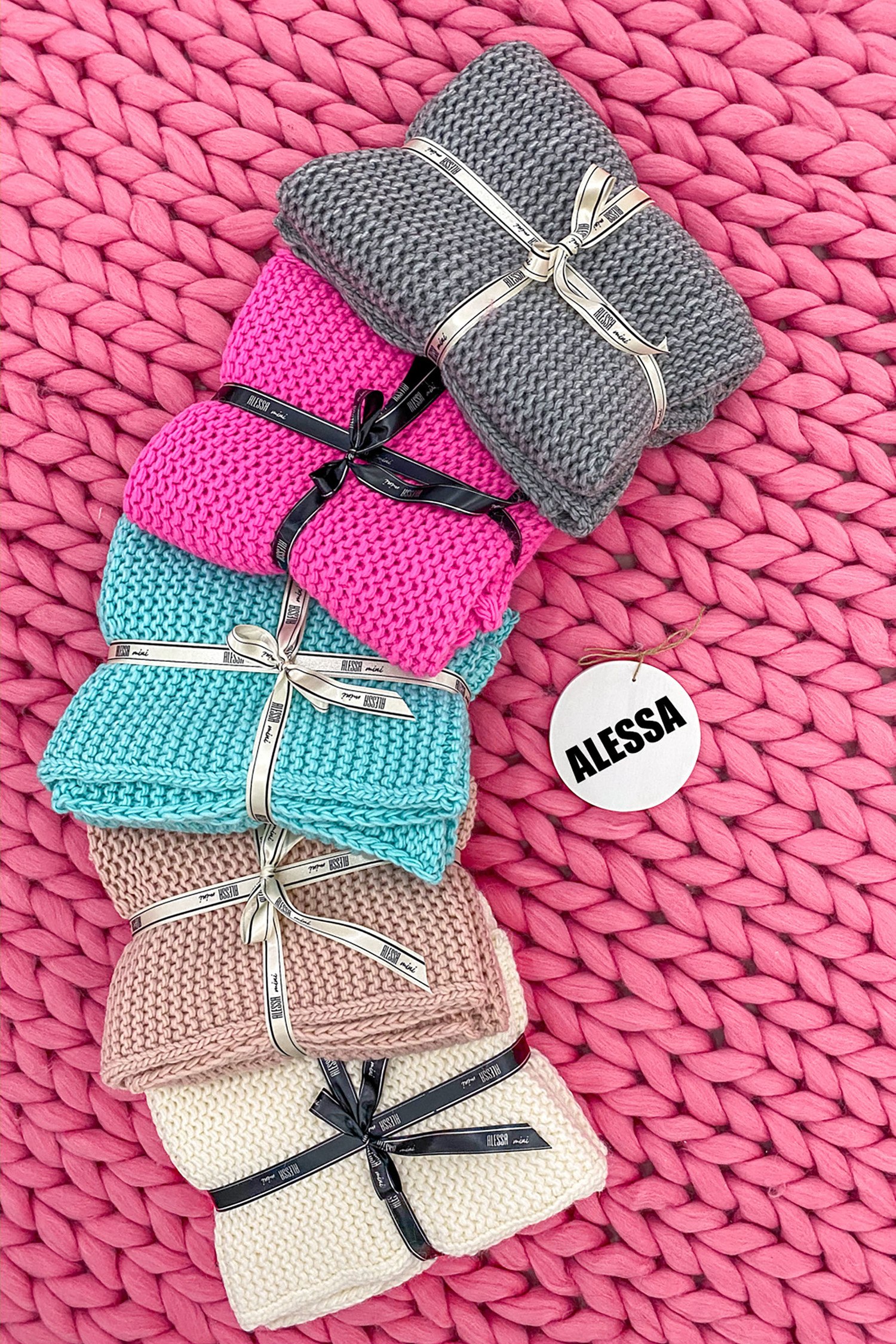 Alessa mini pătură - pudră - Imagine 5