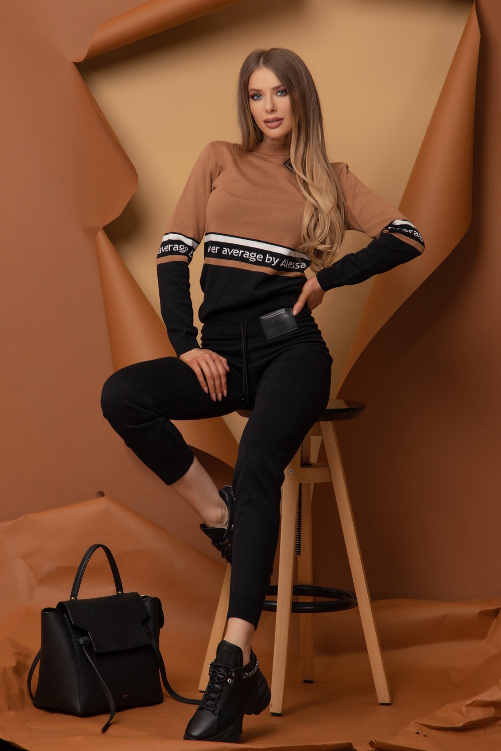 Heaven-like Pantaloni Tricot - Negru - Imagine 10
