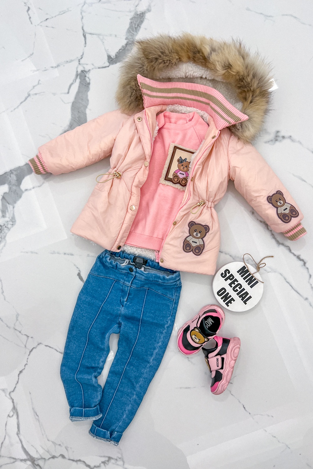 Bear Hug Mini Pulover Tricotat - Pink - Imagine 17