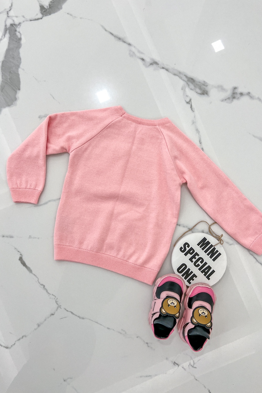 Bear Hug Mini Pulover Tricotat - Pink - Imagine 15