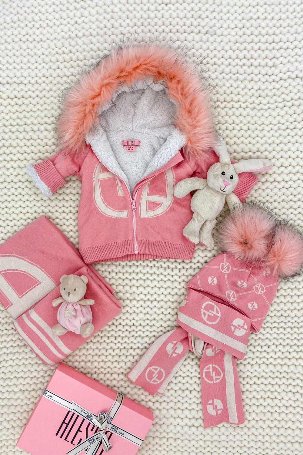 Alessa mini Religion șal din tricot - pink - Imagine 5