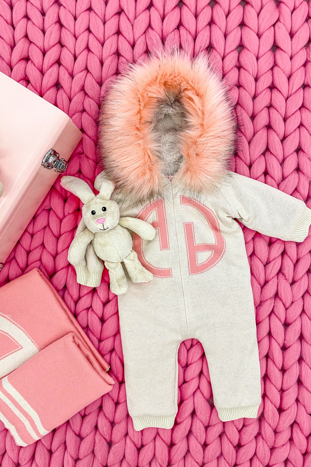Alessa mini Logo Pătură din tricotaj pink - Imagine 7