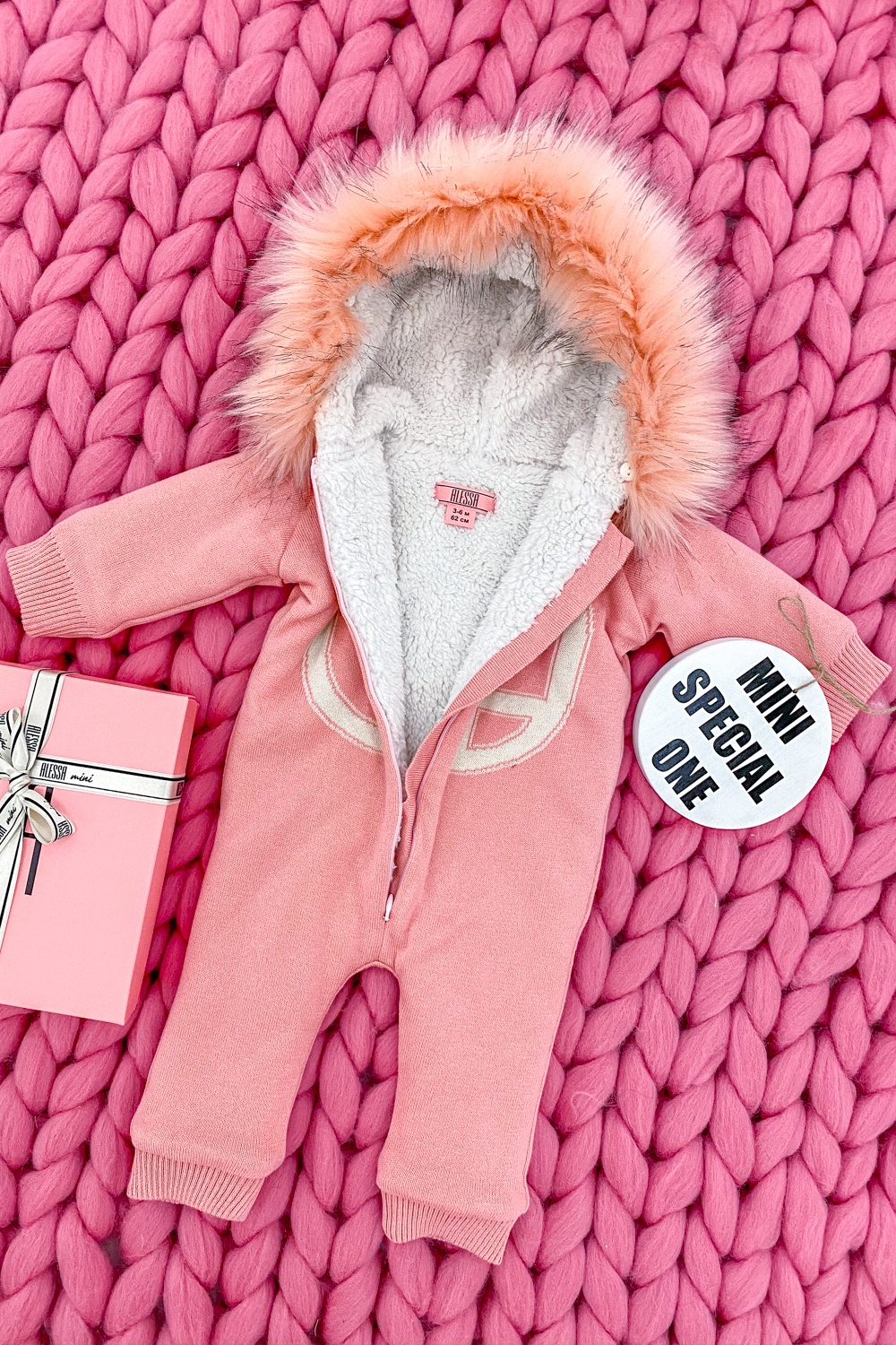 Alessa mini Combinezon din tricotaj pink - Imagine 9