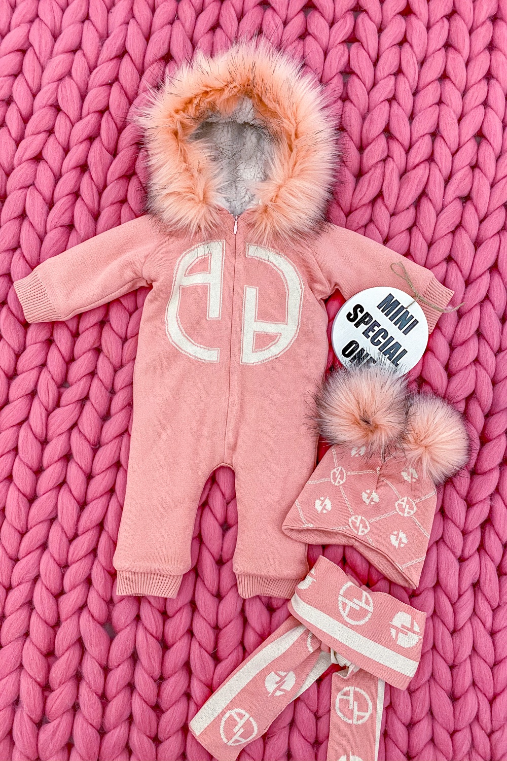 Alessa mini Combinezon din tricotaj pink - Imagine 10
