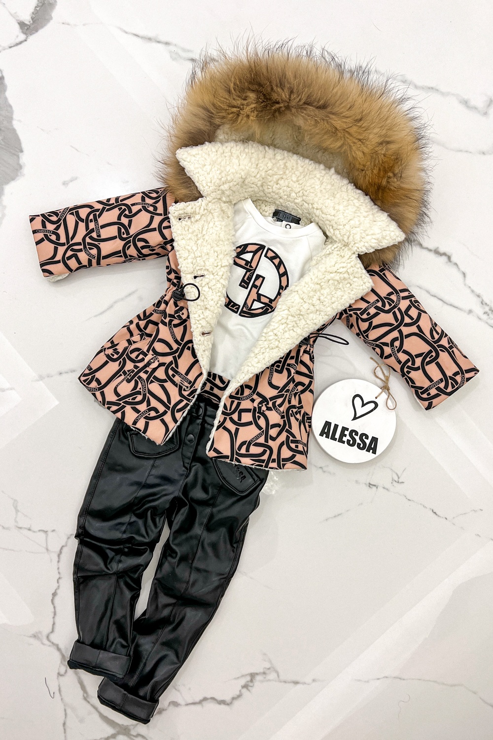 Alessa mini Luxury Karakul Parka - Imagine 25