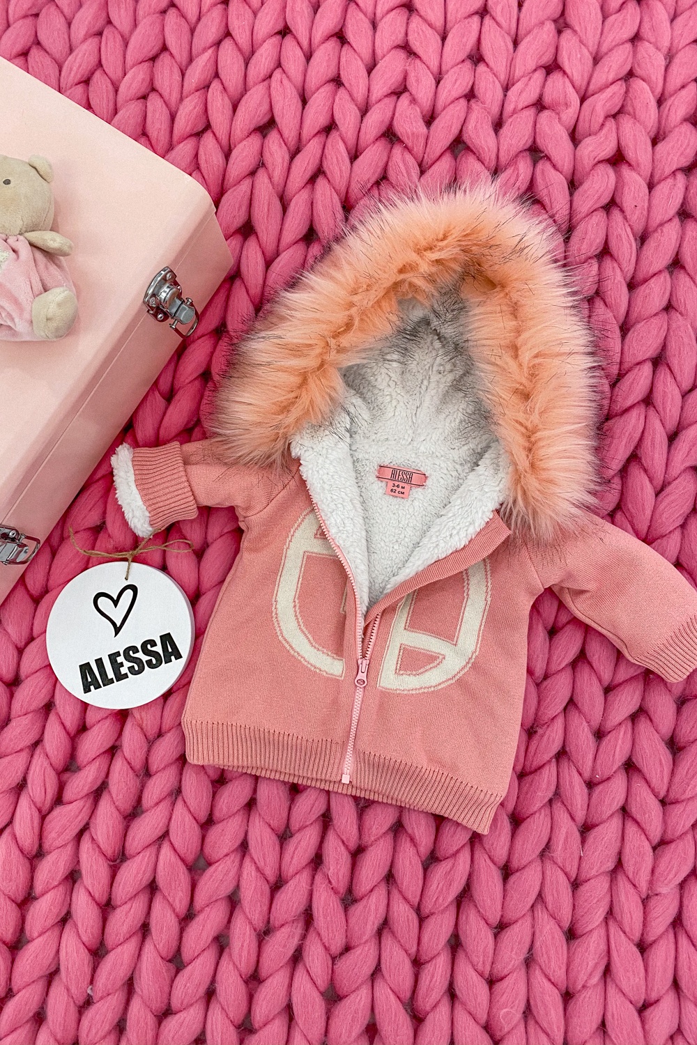 Alessa mini Jachetă tricotată - pink - Imagine 11