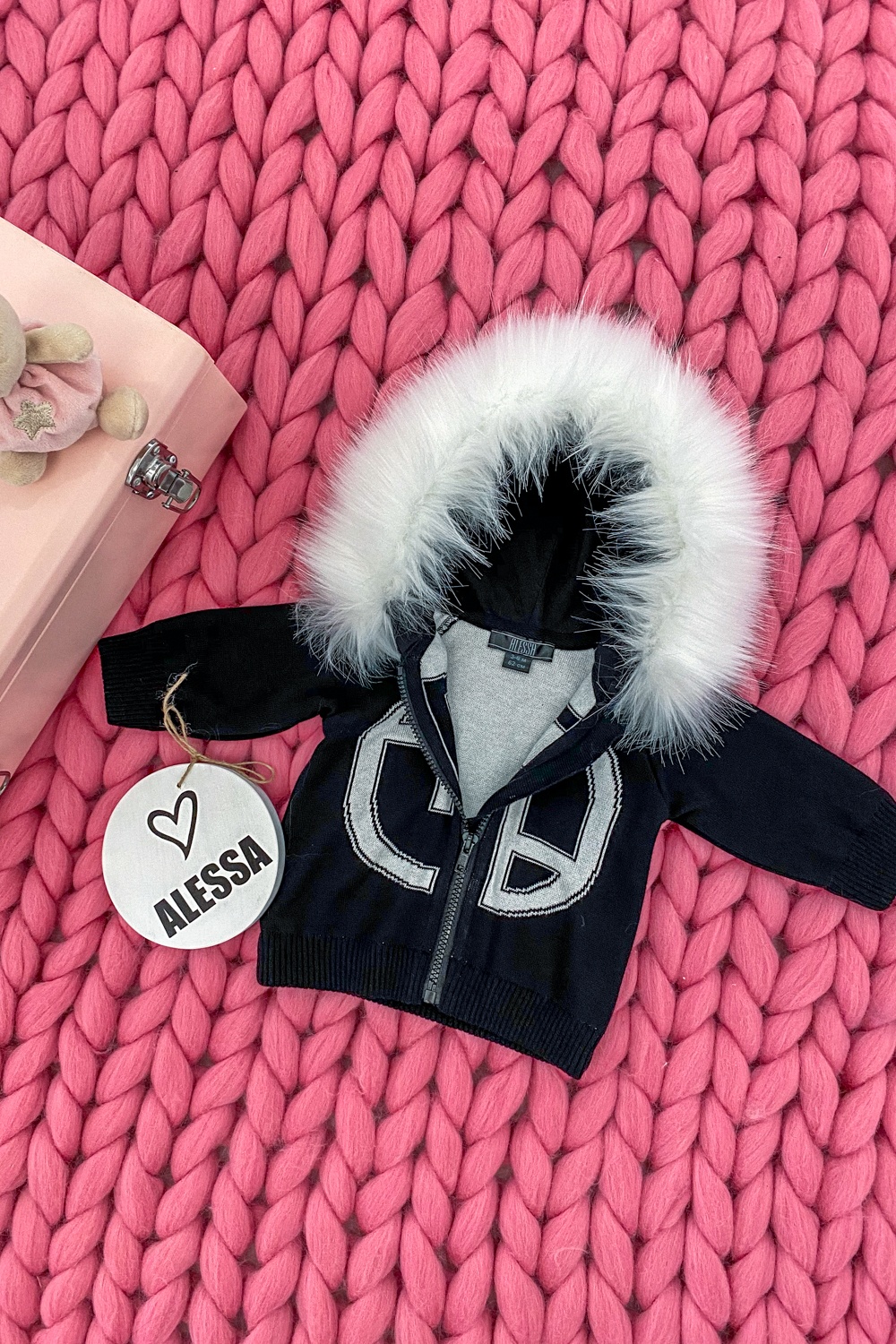Alessa mini Vestă cu Logo Din Tricot - negru - Imagine 7