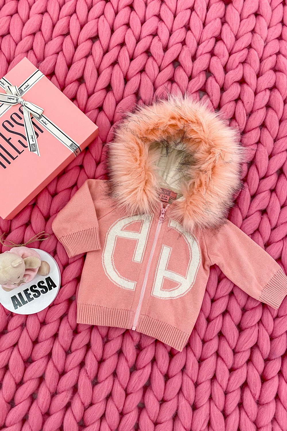 Alessa mini Vestă cu Logo Din Tricot - roz - Imagine 10