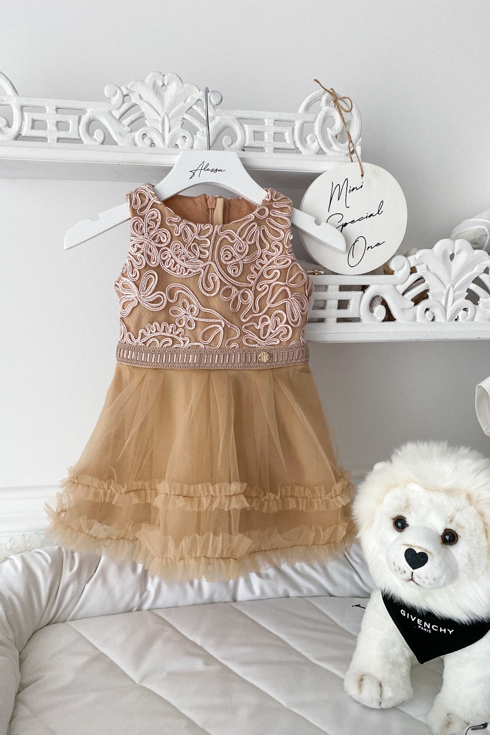 High Class Alessa mini Rochie din dantelă - Nude - Imagine 10