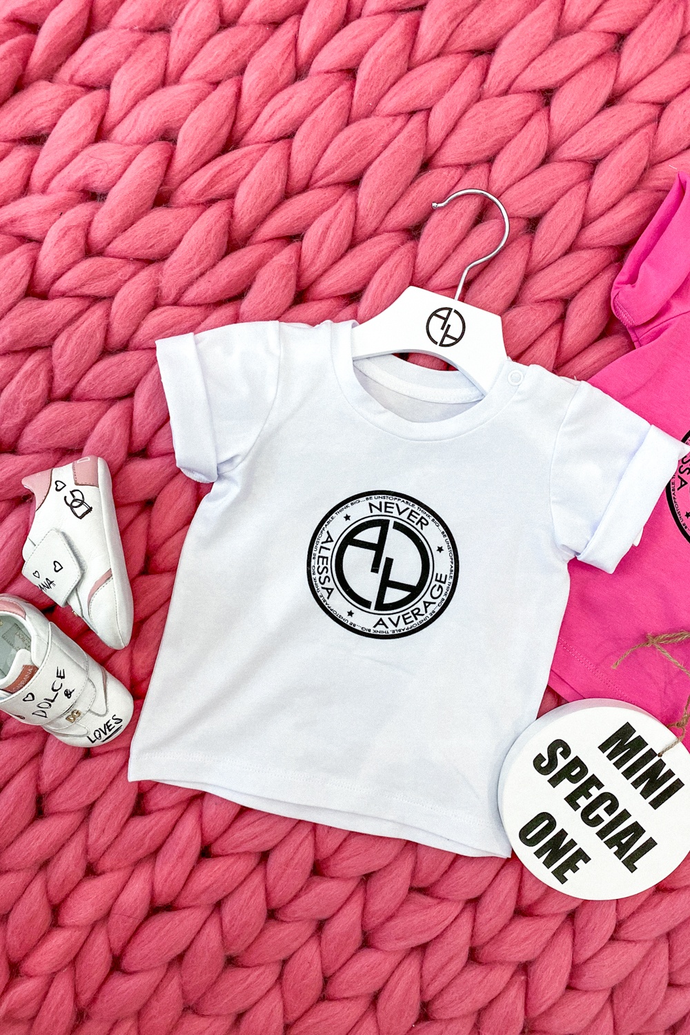 Always invited mini tricou cu logo - alb - Imagine 6