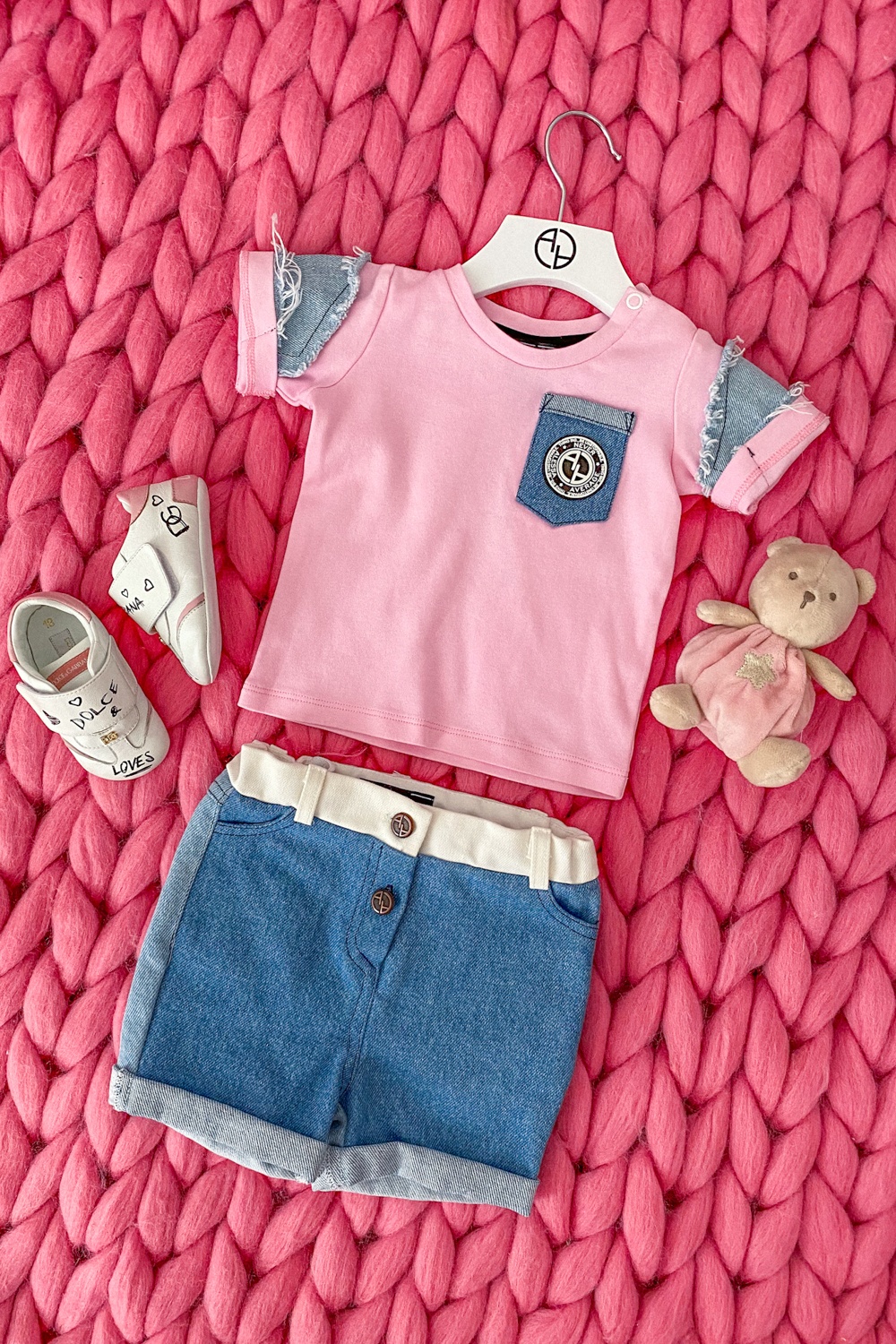 Alessa Mini Denim T-Shirt - Pink - Imagine 10