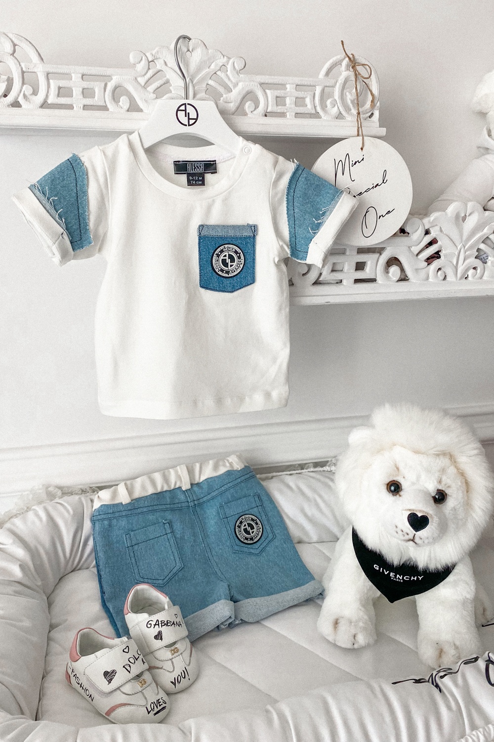 Alessa Mini Denim T-Shirt - Ecru - Imagine 6