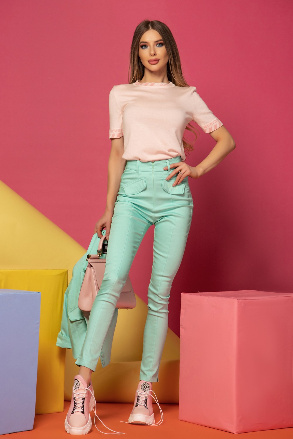 Message me First Bluza din Tricot Fin - Sweet Pink - Imagine 11