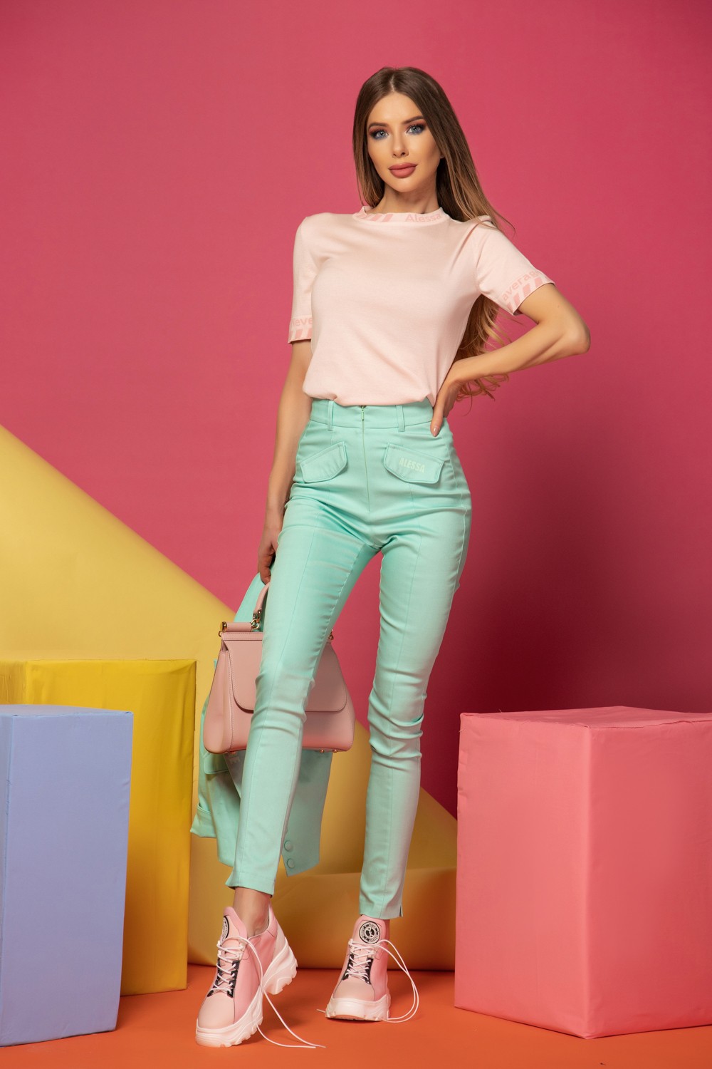 Message me First Bluza din Tricot Fin - Sweet Pink - Imagine 13