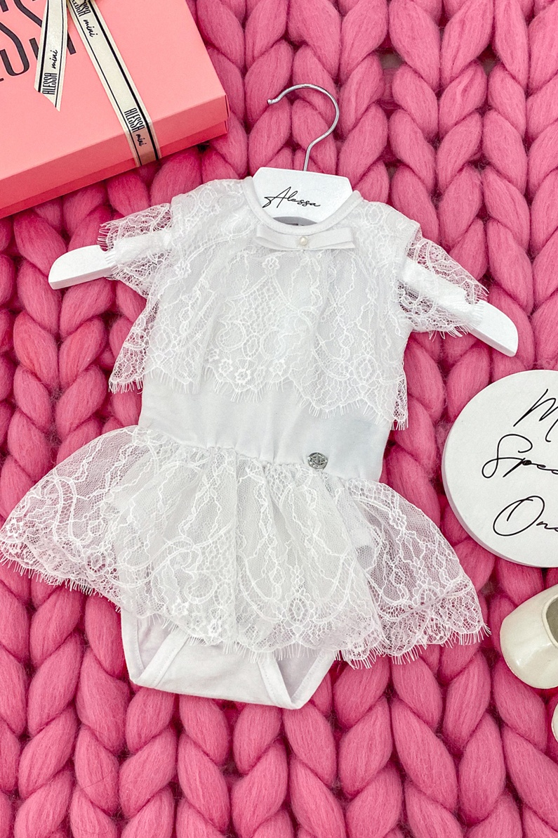 Alessa mini Rochie din dantelă albă - Imagine 8